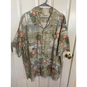 Tommy Bahama Original Fit Floral Silk/Cotton‎ SS Shirt Size 3XL